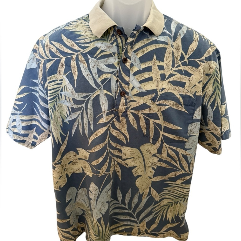 TORI RICHARD Aloha Hawaiian Collared Polo Shirt Men M Medium